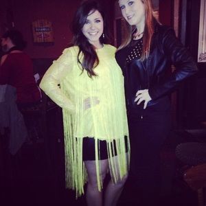 Yellow Lace Fringe Top